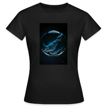 Kaos in einer Blase cyan 2 - Frauen T-Shirt - Schwarz - Vorne - AI Model Female 172 dark (172cm)