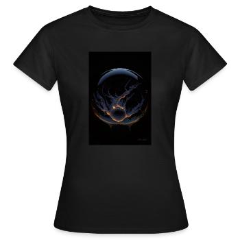Kaos in einer Blase feuer 4 - Frauen T-Shirt - Schwarz - Vorne - AI Model Female 172 dark (172cm)