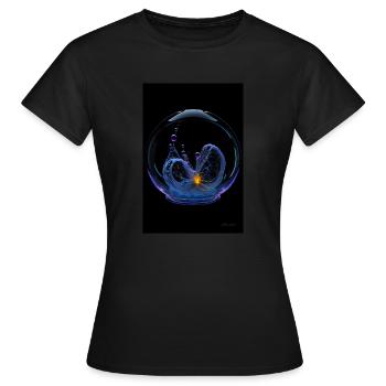 Kaos in einer Blase neon 2 - Frauen T-Shirt - Schwarz - Vorne - AI Model Female 172 dark (172cm)