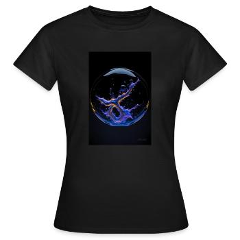 Kaos in einer Blase neon1 - Frauen T-Shirt - Schwarz - Vorne - AI Model Female 172 dark (172cm)