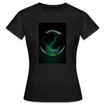 Kaos in einer Blase grün 2 - Frauen T-Shirt - Schwarz - Vorne - AI Model Female 172 dark (172cm)
