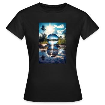 Réflexion - T-shirt Femme - noir - Devant - AI Model Female 172 dark (172cm)