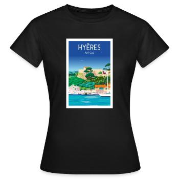 Hyères Port Cros - Women's T-Shirt - black - Front - AI Model Female 172 dark (172cm)