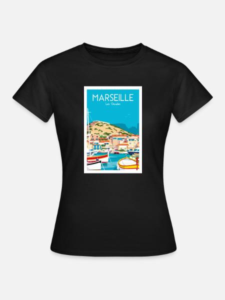 MARSEILLE LES GOUDES - T-shirt Femme - noir