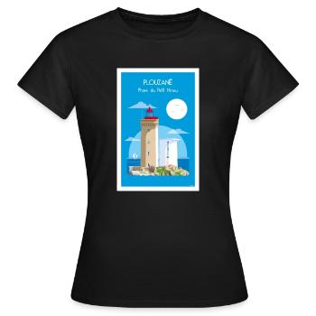 PHARE DU PETIT MINOU - T-shirt Femme - noir - Devant - AI Model Female 172 dark (172cm)