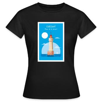 PHARE DE LA JUMENT - T-shirt Femme - noir - Devant - AI Model Female 172 dark (172cm)