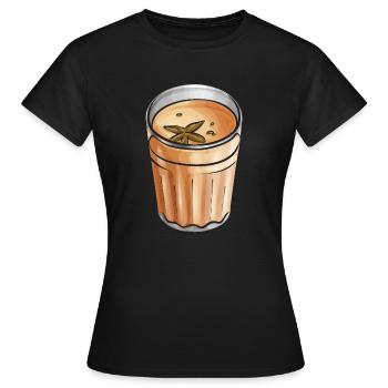 Thé Chai Masala Chai - T-shirt Femme - noir - Devant - AI Model Female 172 dark (172cm)
