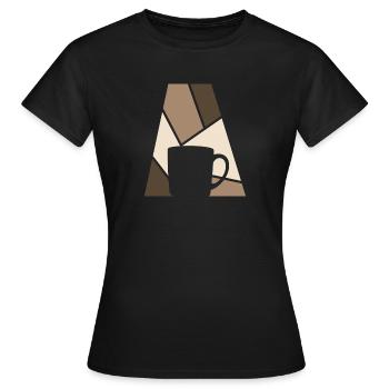 Café Café Cappuccino - T-shirt Femme - noir - Devant - AI Model Female 172 dark (172cm)