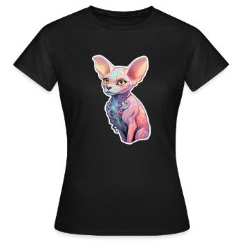 Chat Sphinx - T-shirt Femme - noir - Devant - AI Model Female 172 dark (172cm)