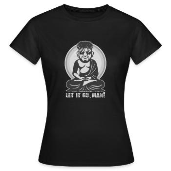 Yoga Budha Zen FUNNY - Lâcher prise homme - Lâcher prise - T-shirt Femme - noir - Devant - AI Model Female 172 dark (172cm)