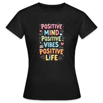positivité - T-shirt Femme - noir - Devant - AI Model Female 172 dark (172cm)