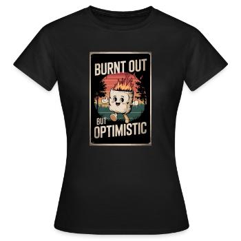 Épuisé mais optimiste – Lustiges Marshmallow De - T-shirt Femme - noir - Devant - AI Model Female 172 dark (172cm)