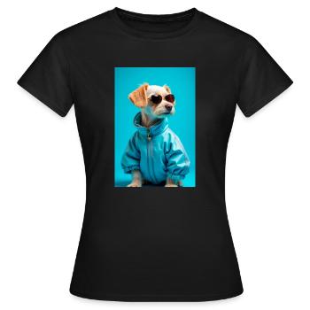 super cute dogs fashion victims – Maltese - Women's T-Shirt - black - Front - AI Model Female 172 dark (172cm)