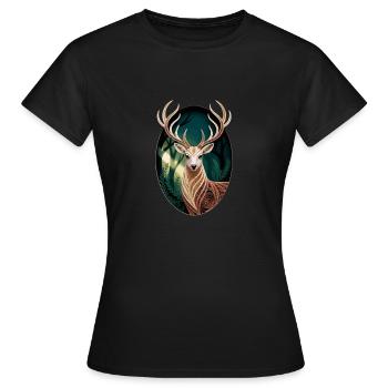 Cerf majestueux - T-shirt Femme - noir - Devant - AI Model Female 172 dark (172cm)