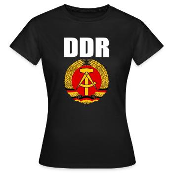 Manteau RDA des bras avec des lettres blanches - T-shirt Femme - noir - Devant - AI Model Female 172 dark (172cm)