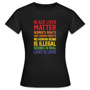 CHEMISE DE LA LISTE MATTER DE VIES NOIRES - T-shirt Femme - noir - Devant - AI Model Female 172 dark (172cm)