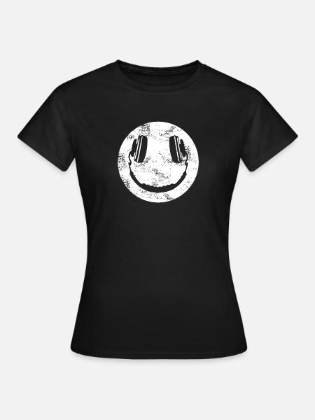 Tecno - Música - Auriculares - EDM - Rave - Camiseta mujer - negro