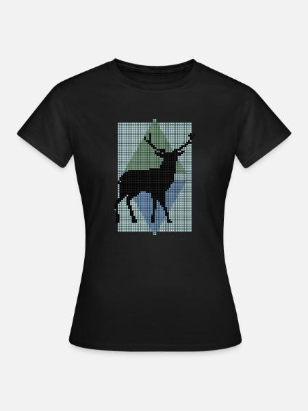 Hirsch - Frauen T-Shirt - Schwarz