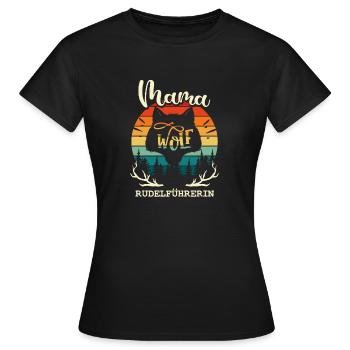 Mama Wolf -Rudel Muttertag Mutter Geschenk Familie - Frauen T-Shirt - Schwarz - Vorne - AI Model Female 172 dark (172cm)