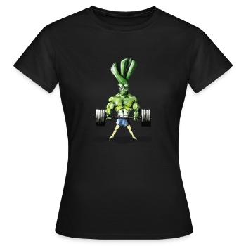 Poireaux - lift - T-shirt Femme - noir - Devant - AI Model Female 172 dark (172cm)