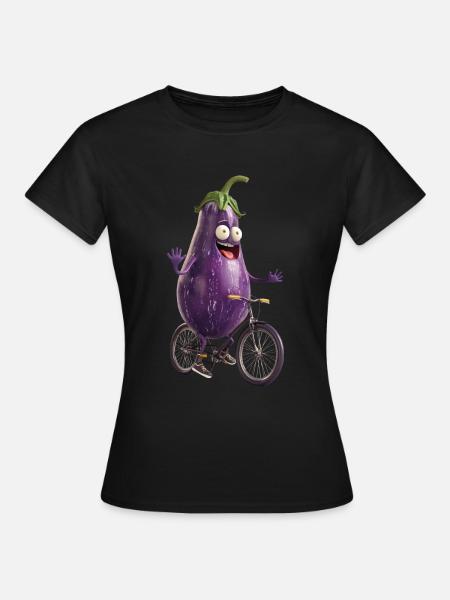 Aubergine Fahrrad - Frauen T-Shirt - Schwarz
