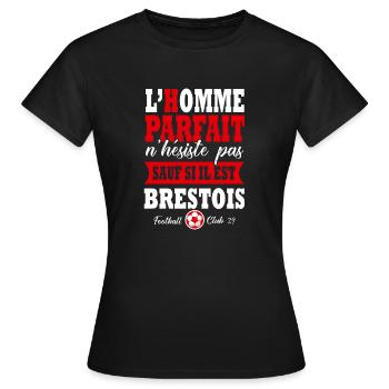 Brest Brestois supporter football stade 29 - T-shirt Femme - noir - Devant - AI Model Female 172 dark (172cm)