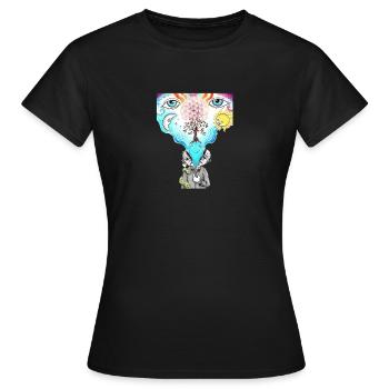 open mind - T-shirt Femme - noir - Devant - AI Model Female 172 dark (172cm)