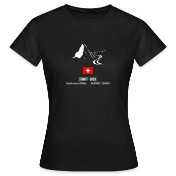 Zermatt Ski - T-shirt Femme - noir - Devant - AI Model Female 172 dark (172cm)