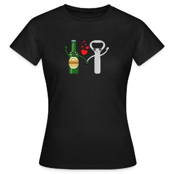 Romantisches Bier - Frauen T-Shirt - Schwarz - Vorne - AI Model Female 172 dark (172cm)