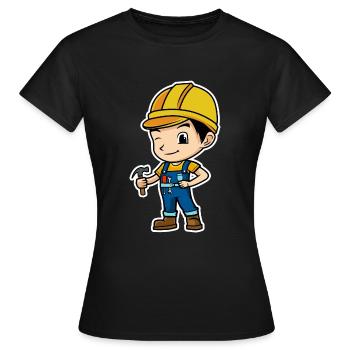 construction worker - Women's T-Shirt - black - Front - AI Model Female 172 dark (172cm)
