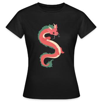 Dragon chinois - T-shirt Femme - noir - Devant - AI Model Female 172 dark (172cm)