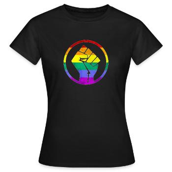 Faust Flagge für LGBT - Frauen T-Shirt - Schwarz - Vorne - AI Model Female 172 dark (172cm)