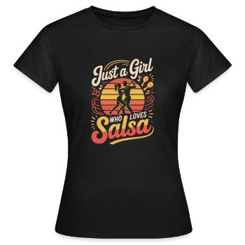Juste une fille qui aime la salsa - T-shirt Femme - noir - Devant - AI Model Female 172 dark (172cm)