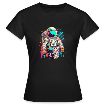 Astronaut Weltraum Raumfahrt - Frauen T-Shirt - Schwarz - Vorne - AI Model Female 172 dark (172cm)