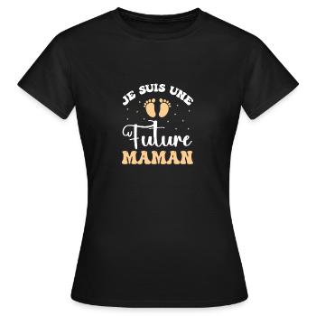future maman - T-shirt Femme - noir - Devant - AI Model Female 172 dark (172cm)