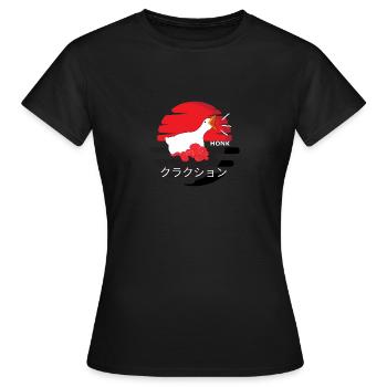 Japanisches Hupen - Frauen T-Shirt - Schwarz - Vorne - AI Model Female 172 dark (172cm)