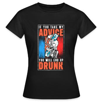 Alkoholiker Säufer Humor Kneipe - Frauen T-Shirt - Schwarz - Vorne - AI Model Female 172 dark (172cm)