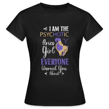 Horoscope Naissance Avril - T-shirt Femme - noir - Devant - AI Model Female 172 dark (172cm)