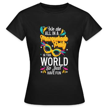 Déguisement Costume Party Mardi Gras Second Face - T-shirt Femme - noir - Devant - AI Model Female 172 dark (172cm)