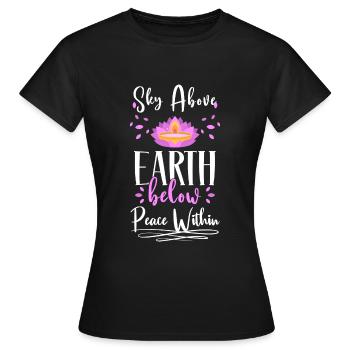 Méditation Namaste Illumination - T-shirt Femme - noir - Devant - AI Model Female 172 dark (172cm)