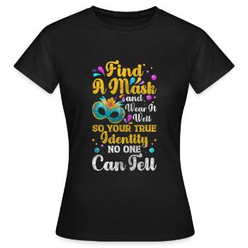 Masque Costume Protection de Fête - T-shirt Femme - noir - Devant - AI Model Female 172 dark (172cm)