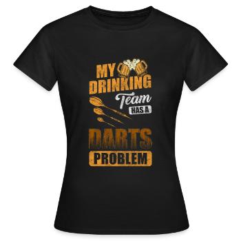 Dartspieler Bullseye - Frauen T-Shirt - Schwarz - Vorne - AI Model Female 172 dark (172cm)