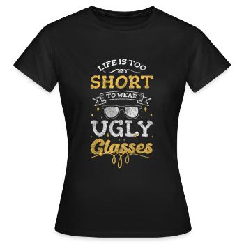 Lunettes Accessoire Mode de vie Etudiant - T-shirt Femme - noir - Devant - AI Model Female 172 dark (172cm)