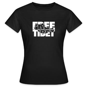 FREE TIBET BORDER - Frauen T-Shirt - Schwarz - Vorne - AI Model Female 172 dark (172cm)