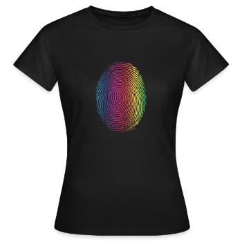 Empreinte arc-en-ciel - Identité - T-shirt Femme - noir - Devant - AI Model Female 172 dark (172cm)