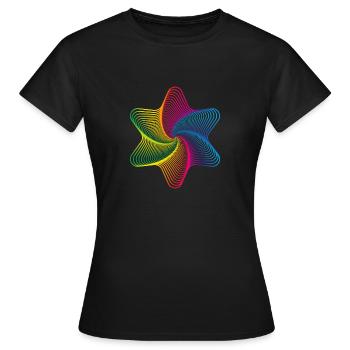 Étoile - illusion, multicolore - T-shirt Femme - noir - Devant - AI Model Female 172 dark (172cm)