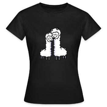 Llama Love - Women's T-Shirt - black - Front - AI Model Female 172 dark (172cm)
