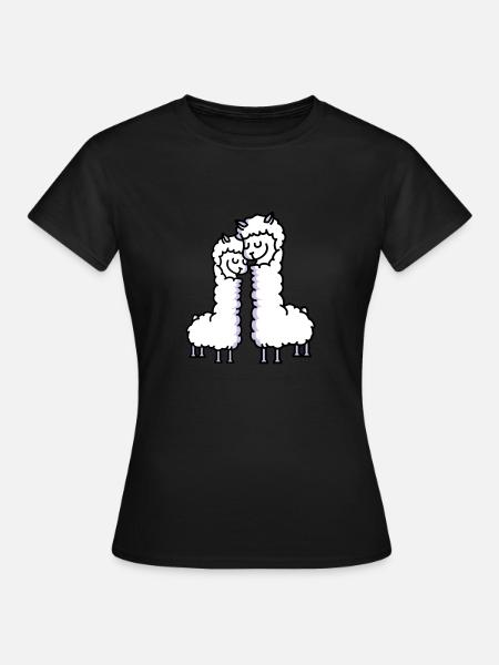 Lama Love - Frauen T-Shirt - Schwarz