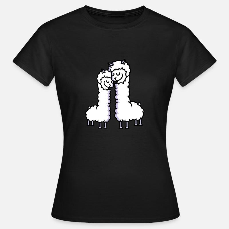 Lama Love - Frauen T-Shirt - Schwarz
