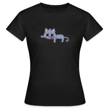 FREAKY CAT - Frauen T-Shirt - Schwarz - Vorne - AI Model Female 172 dark (172cm)